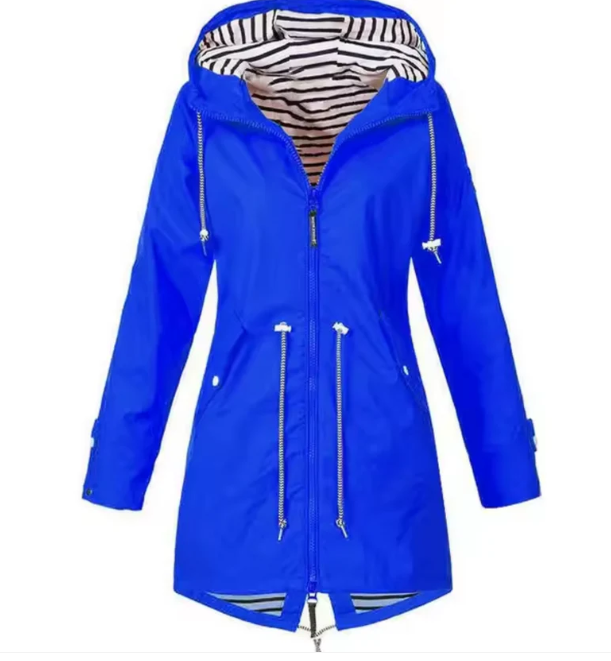 Women’s Hooded Jacket – Tailored Fit – Adjustable Waist – Breathable Lightweight Outerwear