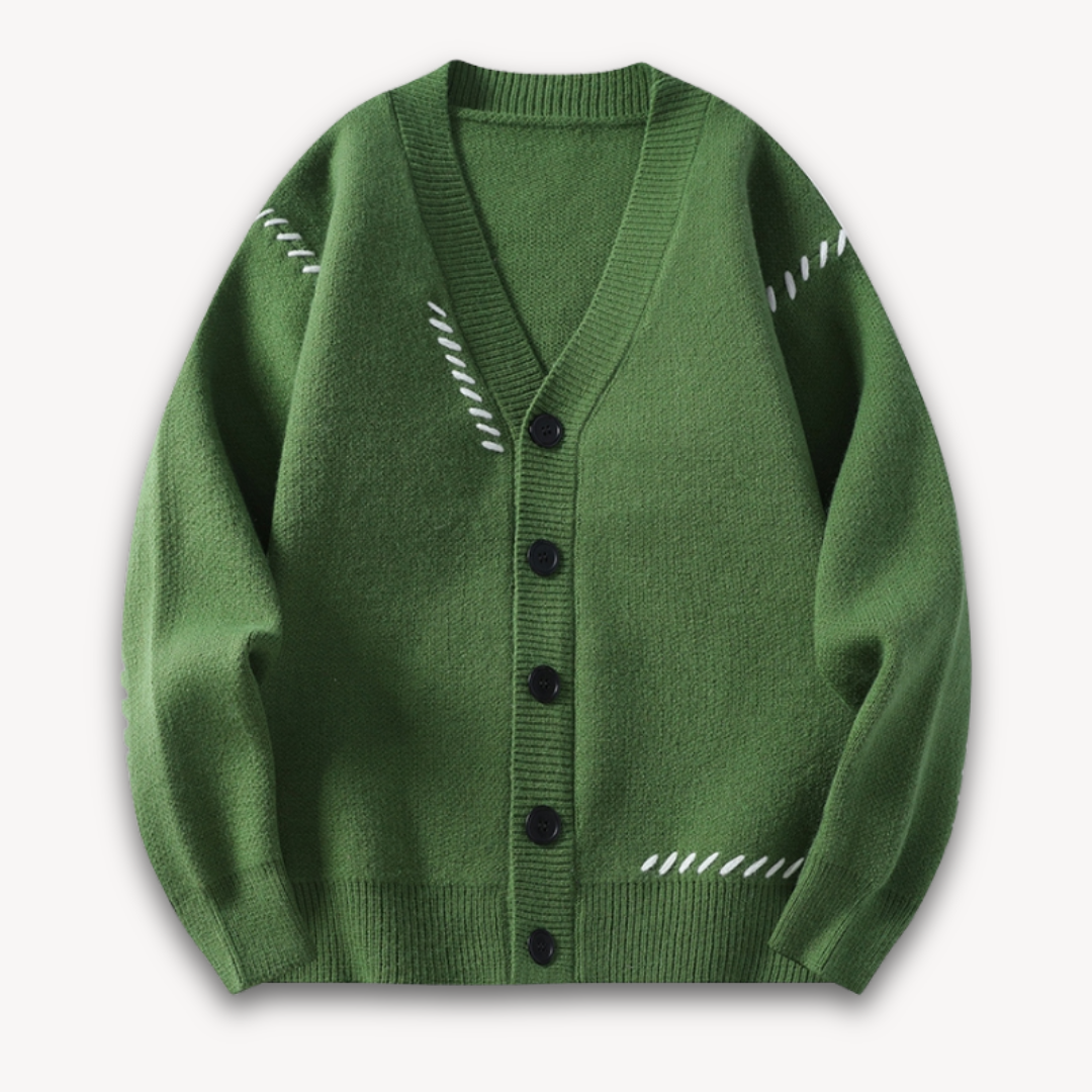 Men’s Cardigan – Oversized Fit – Soft Knit – Button-Up – Ribbed Trim Casual Layering