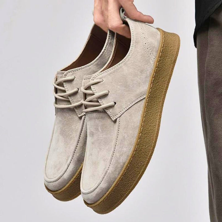 Men’s Dress Shoes – Suede Finish – Low-Top – Rounded Toe – Lace-Up Formal Style