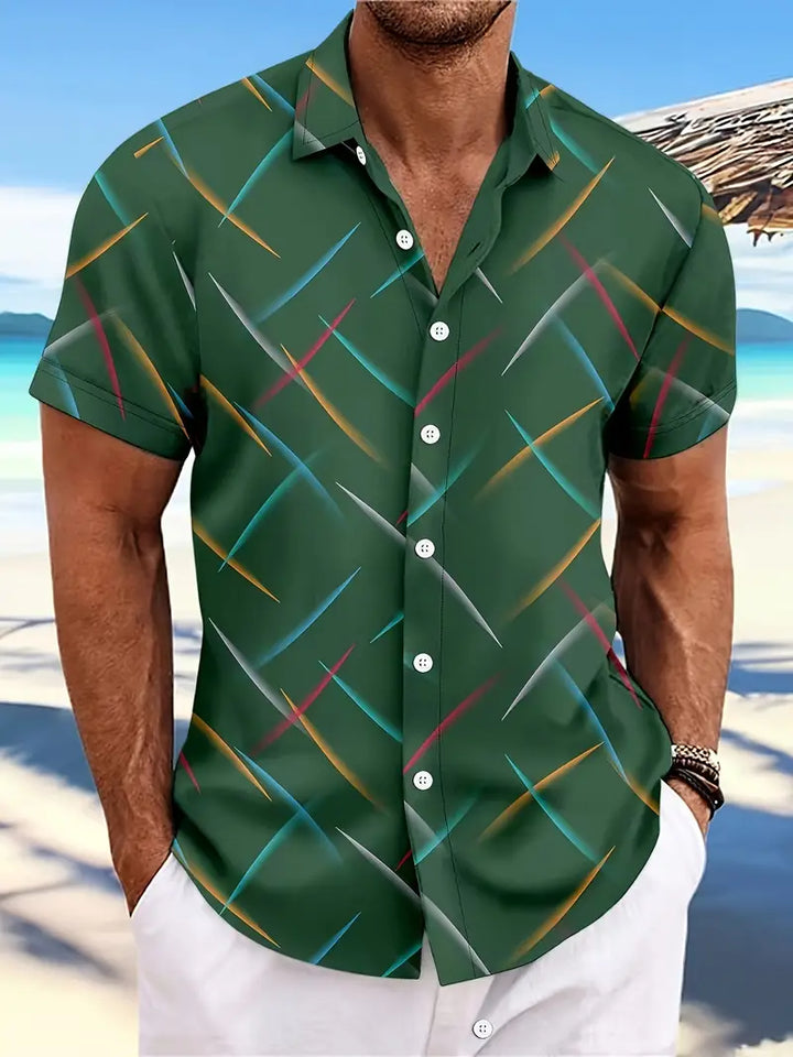 Men’s Short-Sleeve Button-Up Shirt - Relaxed Fit - Lightweight Breathable Casual Wear