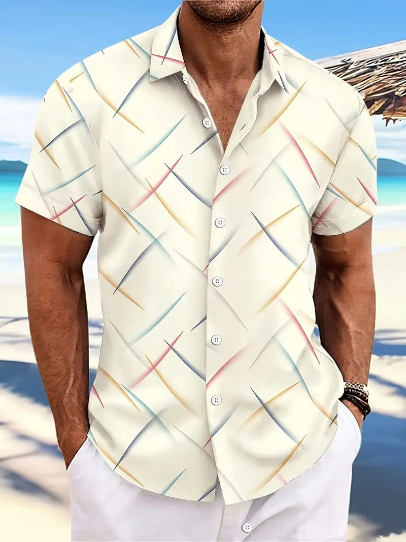 Men’s Short-Sleeve Button-Up Shirt - Relaxed Fit - Lightweight Breathable Casual Wear