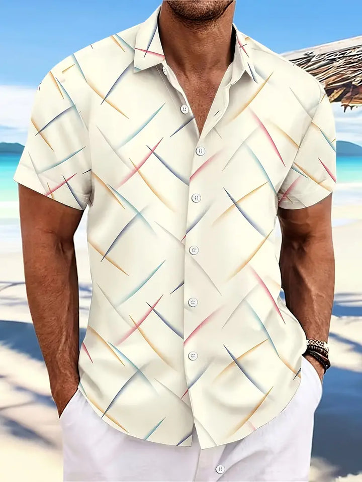 Men’s Short-Sleeve Button-Up Shirt - Relaxed Fit - Lightweight Breathable Casual Wear