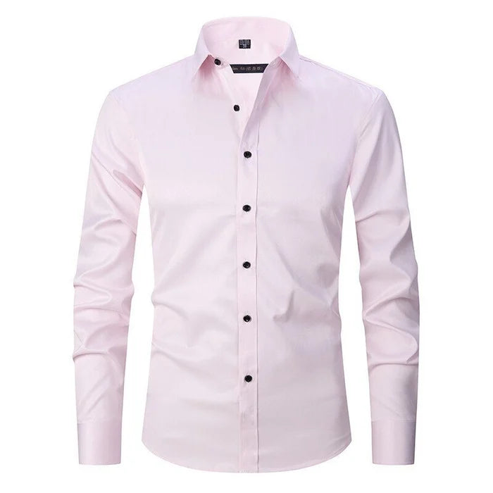 Men’s Dress Shirt – Slim Fit – Stretch Fabric – Wrinkle-Free – Button-Down Collar