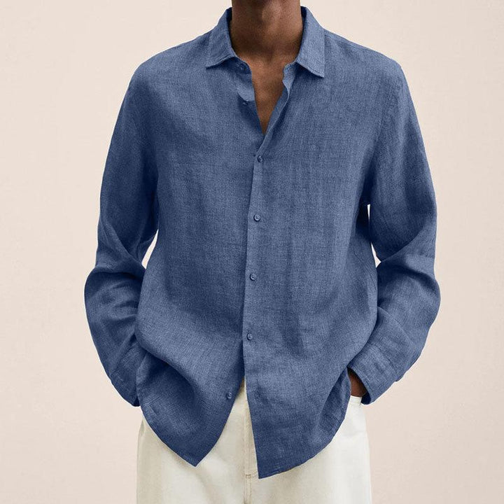 Men’s Button-Down Shirt – Relaxed Fit – Natural Fibers – Long Sleeve Casual Style