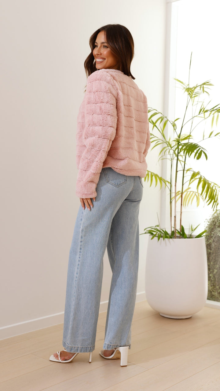 Women’s Crop Jacket - Faux Fur - Quilted Open Front - Structured Fit Cozy Layer