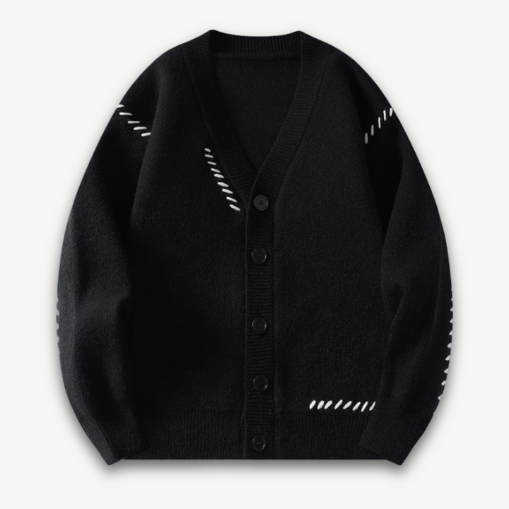 Men’s Cardigan – Oversized Fit – Soft Knit – Button-Up – Ribbed Trim Casual Layering