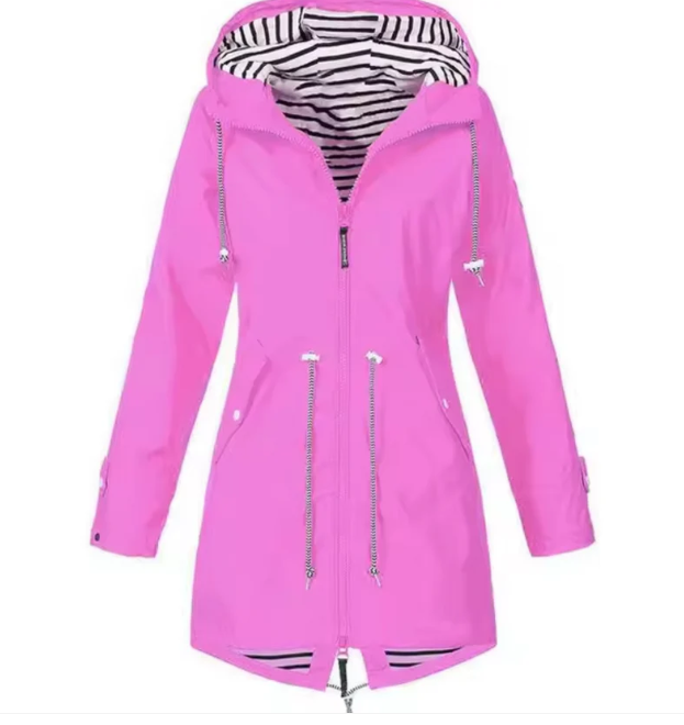 Women’s Hooded Jacket – Tailored Fit – Adjustable Waist – Breathable Lightweight Outerwear