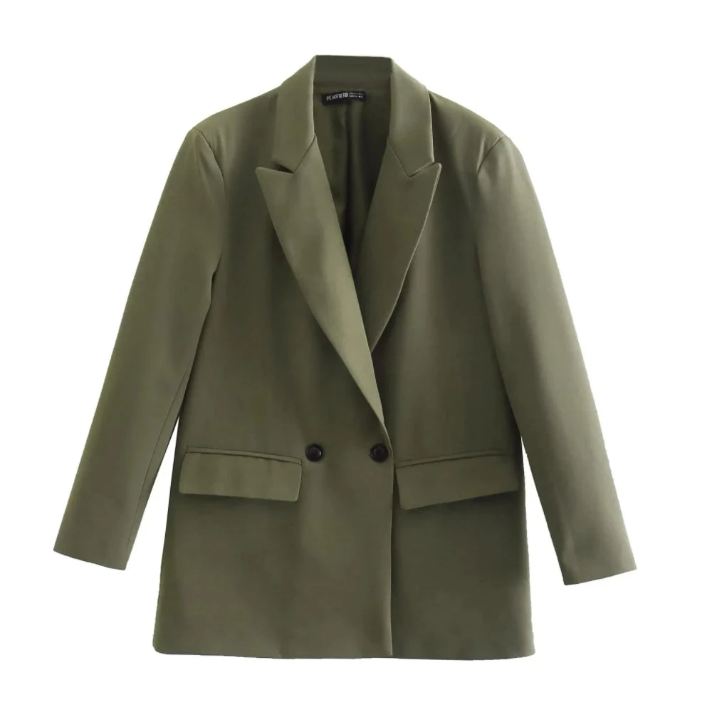 Women's Blazer - Tailored Fit - Double-Breasted - Structured Silhouette - Notched Lapels