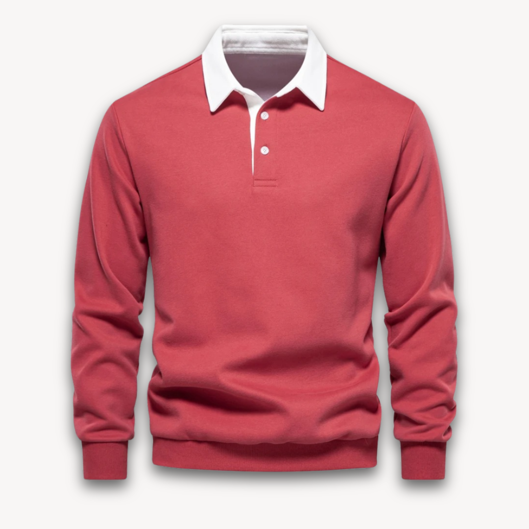 Men’s Polo Sweater – Regular Fit – Soft Knit – Long Sleeve Smart Casual Pullover