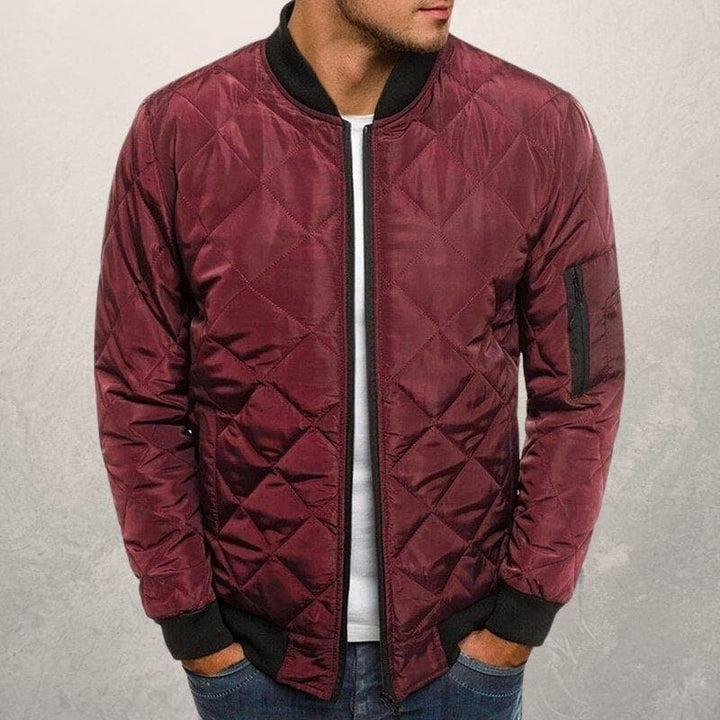 Men’s Bomber Jacket – Quilted Design – Wind Resistant – Regular Fit – Ribbed Trim