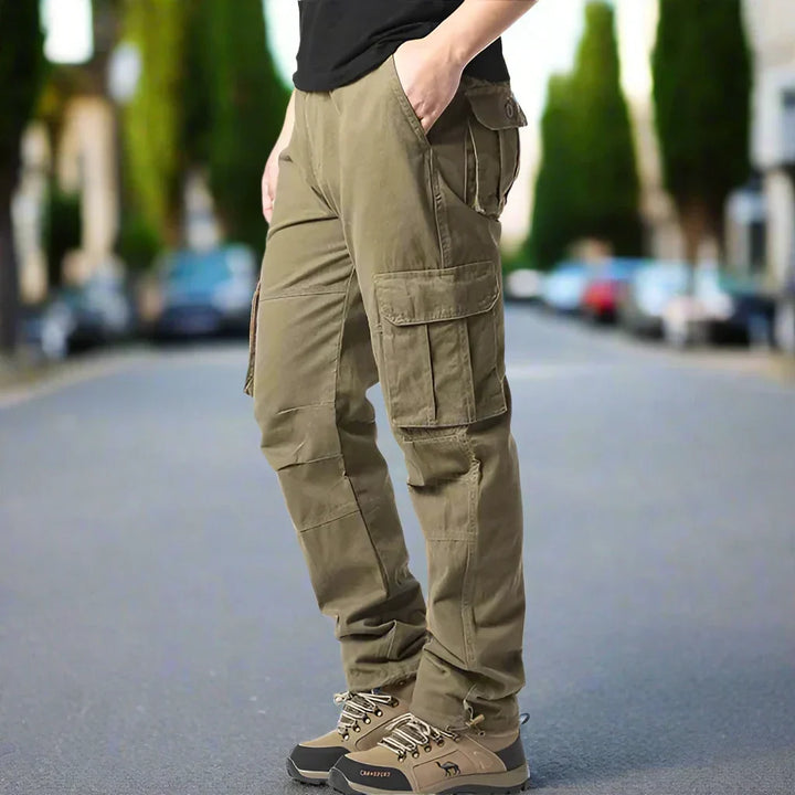 Men's Cargo Pants – Relaxed Fit – Natural Fibers – Utility Pockets – Full Length