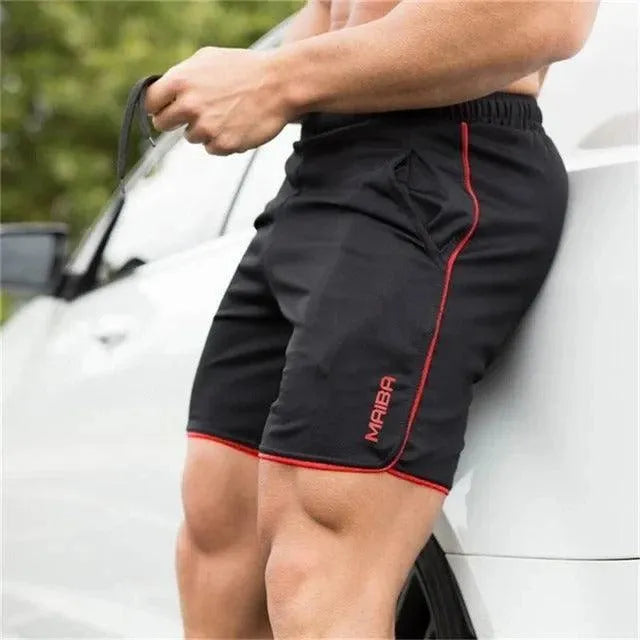 Men’s Athletic Shorts - Lightweight Breathable Fabric - Elastic Waist - Side Slit Fit