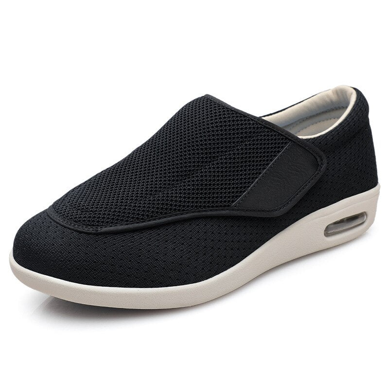 Men’s Comfort Shoes – Wide Fit – Soft Knit Upper – Cushioned Sole – Adjustable Strap