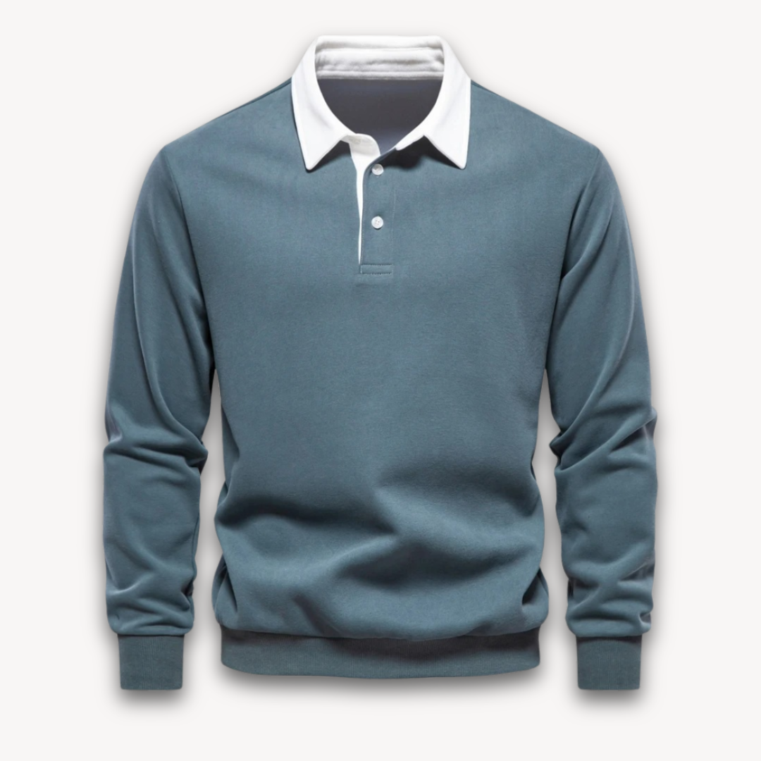 Men’s Polo Sweater – Regular Fit – Soft Knit – Long Sleeve Smart Casual Pullover