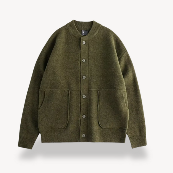 Men’s Cardigan – Relaxed Fit – Soft Knit – Button-Up Front – Ribbed Hem & Cuffs