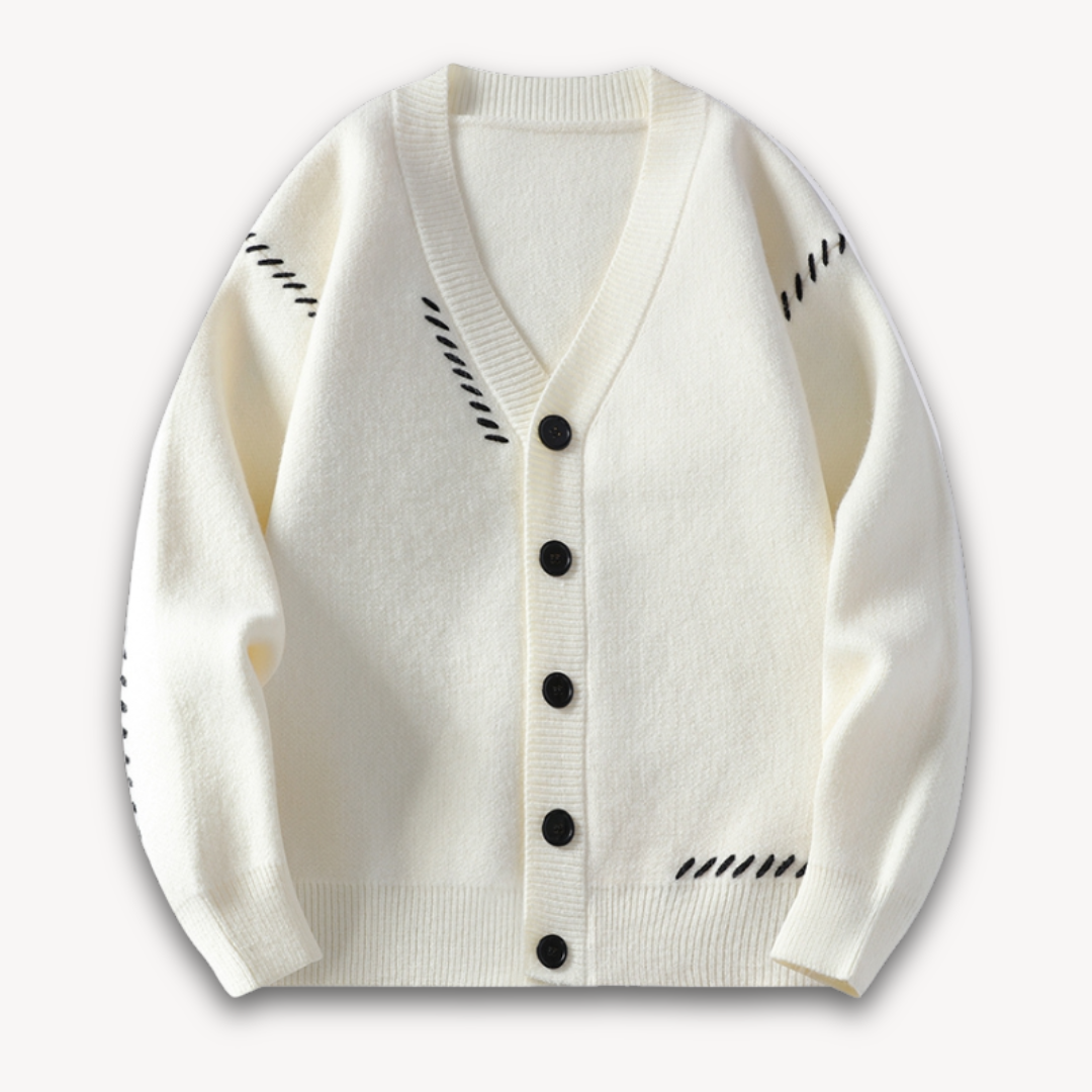 Men’s Cardigan – Oversized Fit – Soft Knit – Button-Up – Ribbed Trim Casual Layering