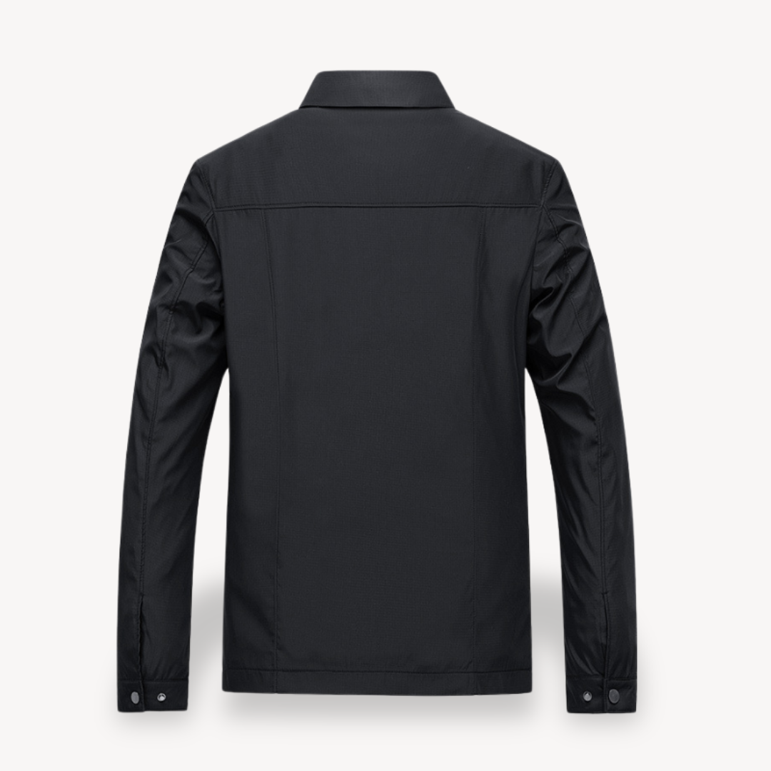 Men’s Lightweight Jacket – Tailored Fit – Zipper Front – Shirt Collar