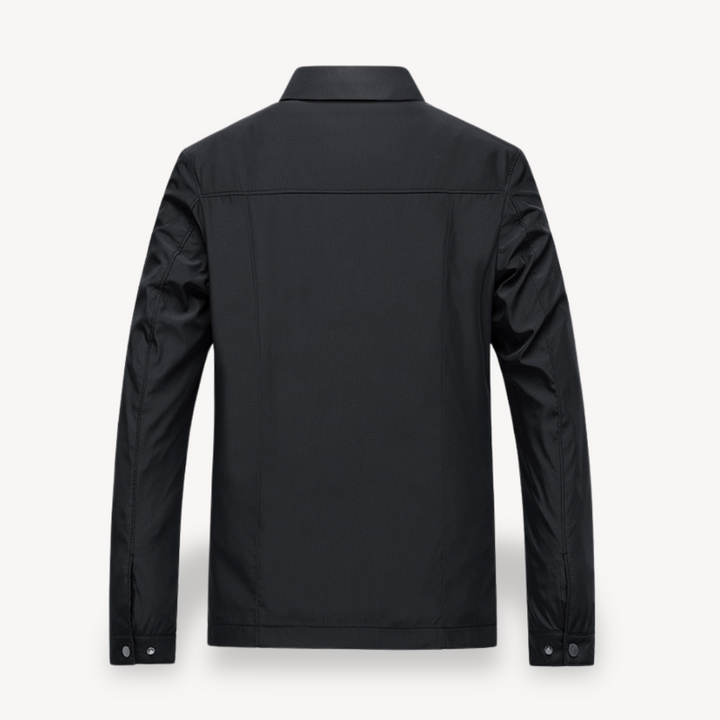 Men’s Lightweight Jacket – Tailored Fit – Zipper Front – Shirt Collar