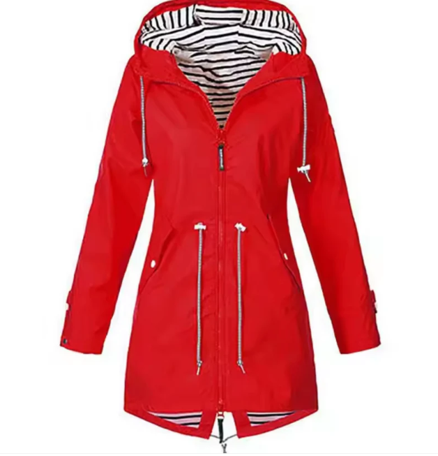 Women’s Hooded Jacket – Tailored Fit – Adjustable Waist – Breathable Lightweight Outerwear