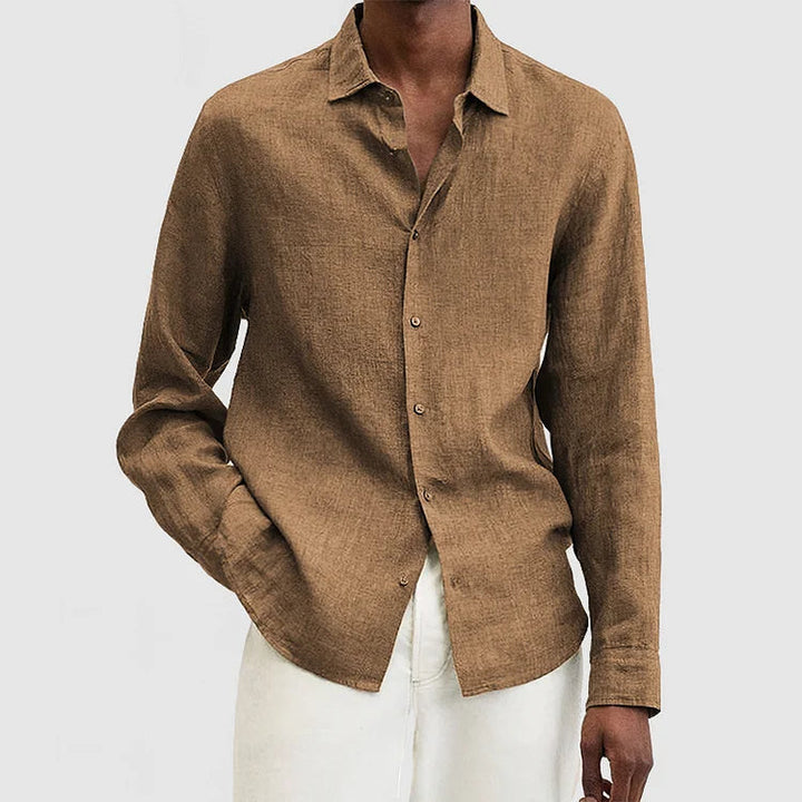 Men’s Button-Up Shirt - Relaxed Fit - Long Sleeve - Casual Style