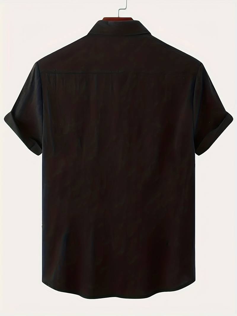 Men’s Short-Sleeve Button-Up Shirt - Relaxed Fit - Breathable Casual Wear