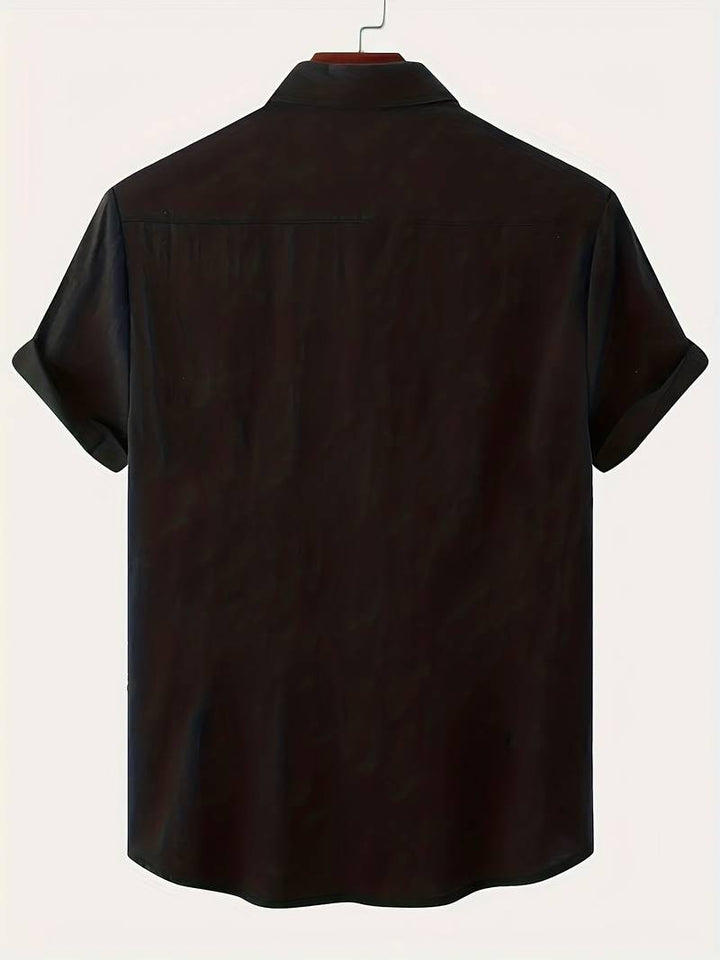 Men’s Short-Sleeve Button-Up Shirt - Relaxed Fit - Breathable Casual Wear
