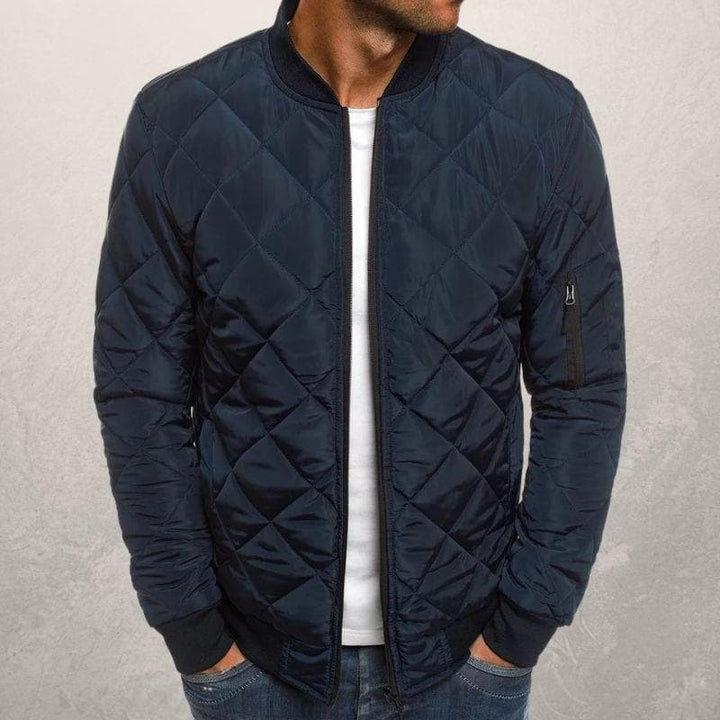 Men’s Bomber Jacket – Quilted Design – Wind Resistant – Regular Fit – Ribbed Trim