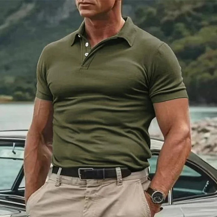 Men’s Polo Shirt – Slim Fit – Soft Knit – Short Sleeve – Button Placket – Casual Style