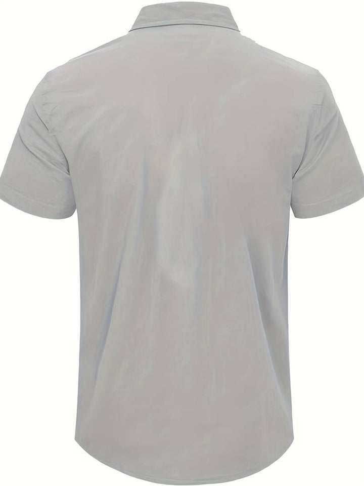 Men’s Short-Sleeve Button-Up Shirt - Relaxed Fit - Breathable Casual Wear