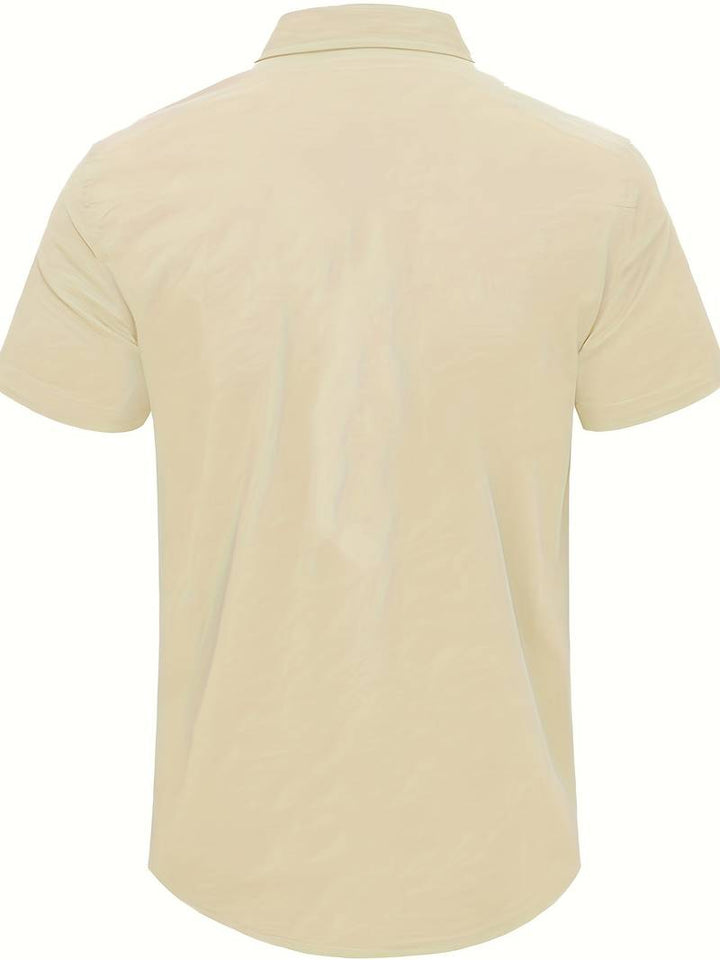 Men’s Short-Sleeve Button-Up Shirt - Relaxed Fit - Breathable Casual Wear