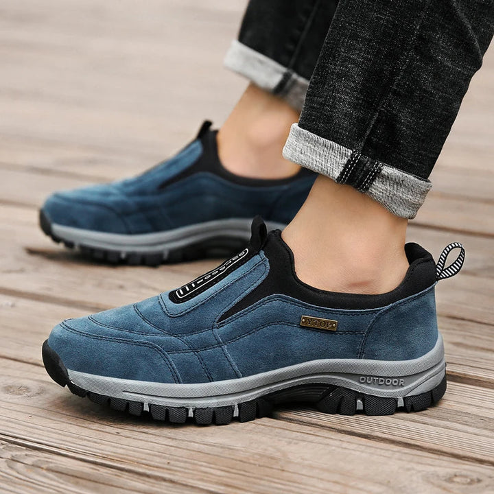 Men’s Hiking Shoes – Slip-On Comfort Fit – Grip Sole – Low Top – Orthotic Support