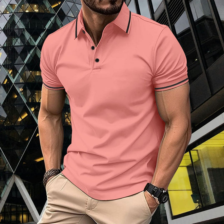 Men’s Polo Shirt - Slim Fit - Soft Knit - Ribbed Collar - Short Sleeve Casual Wear