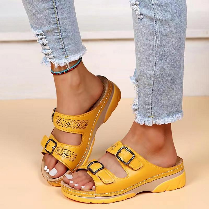 Women’s Sandals – Ergonomic Fit – Adjustable Buckle – Breathable Slip-On Comfort