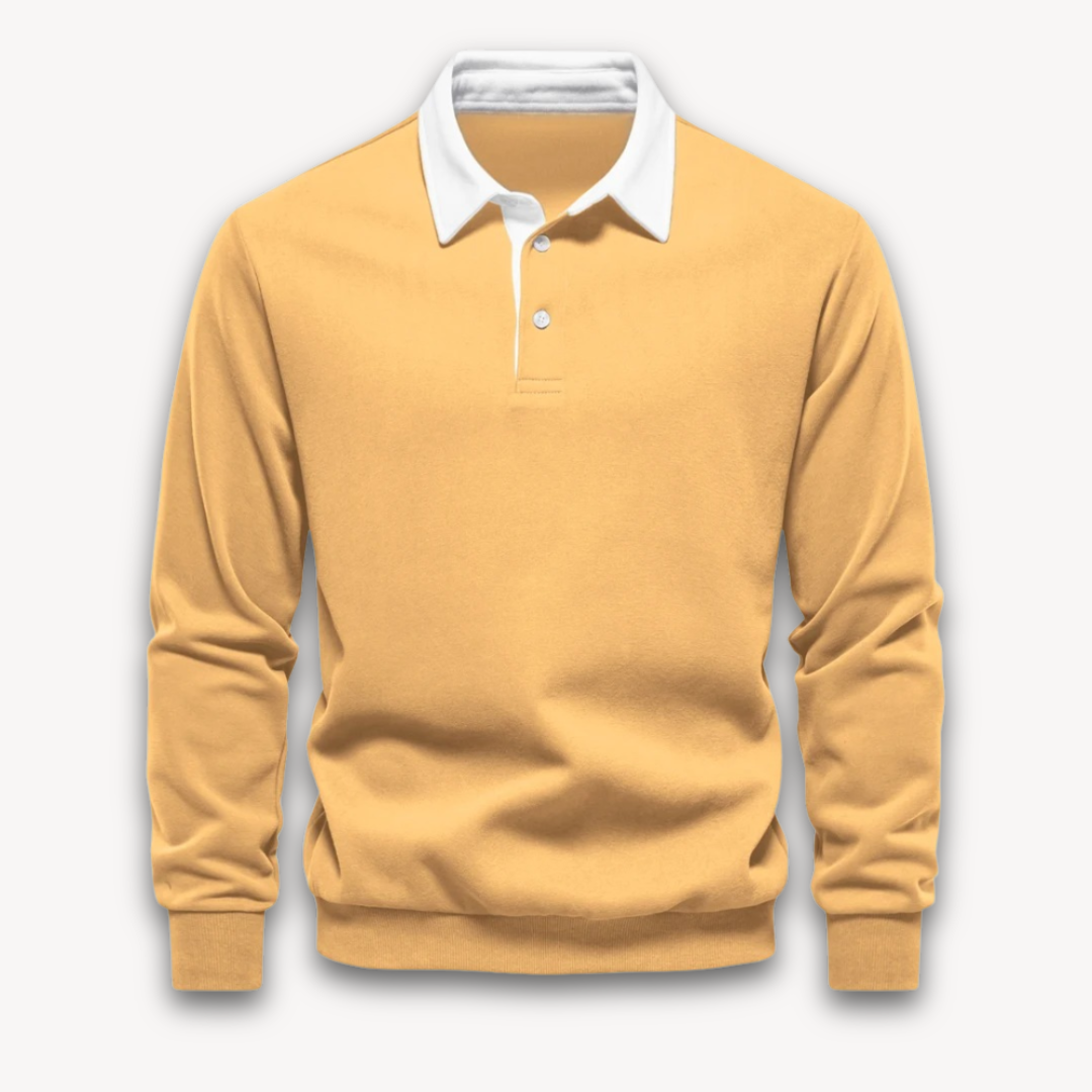 Men’s Polo Sweater – Regular Fit – Soft Knit – Long Sleeve Smart Casual Pullover