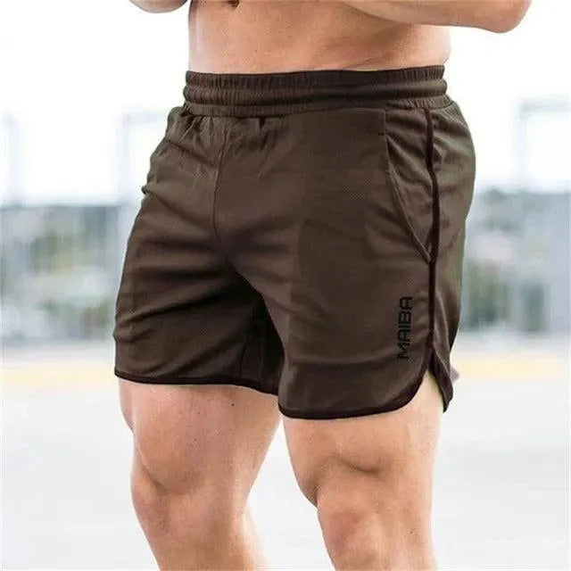Men’s Athletic Shorts - Lightweight Breathable Fabric - Elastic Waist - Side Slit Fit
