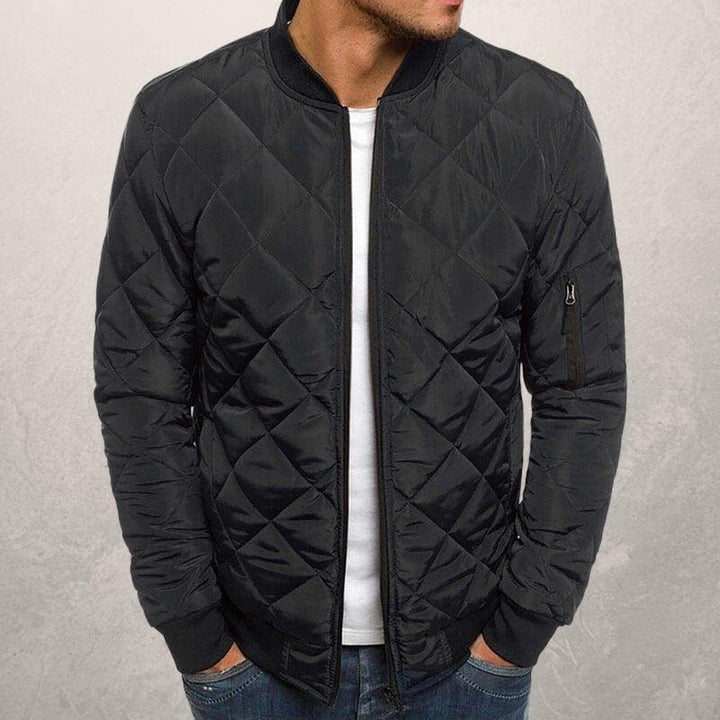 Men’s Bomber Jacket – Quilted Design – Wind Resistant – Regular Fit – Ribbed Trim