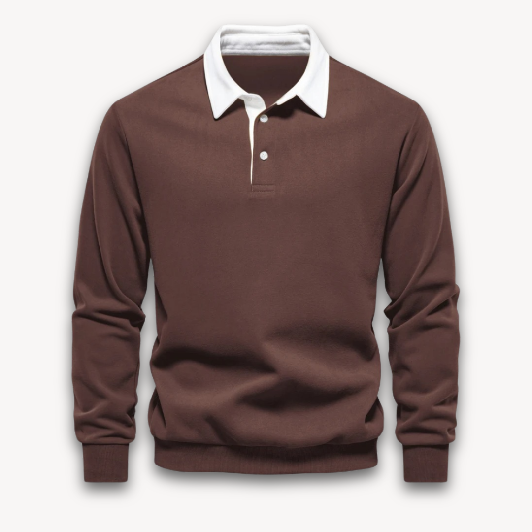 Men’s Polo Sweater – Regular Fit – Soft Knit – Long Sleeve Smart Casual Pullover