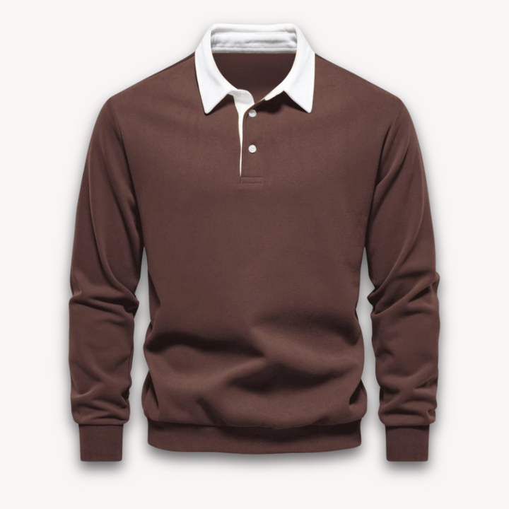 Men’s Polo Sweater – Regular Fit – Soft Knit – Long Sleeve Smart Casual Pullover