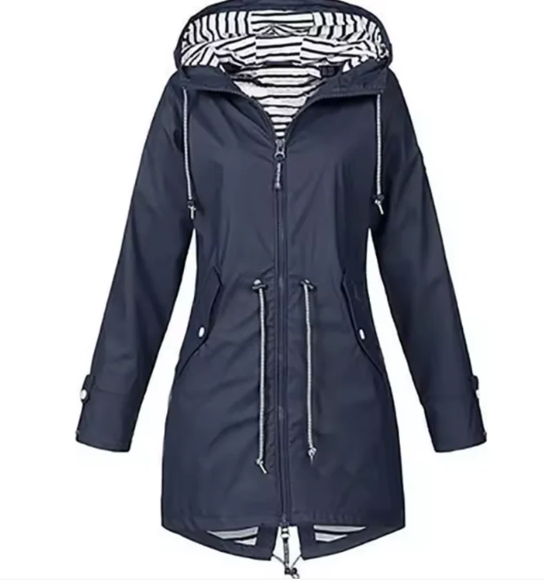 Women’s Hooded Jacket – Tailored Fit – Adjustable Waist – Breathable Lightweight Outerwear