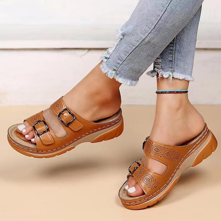 Women’s Sandals – Ergonomic Fit – Adjustable Buckle – Breathable Slip-On Comfort