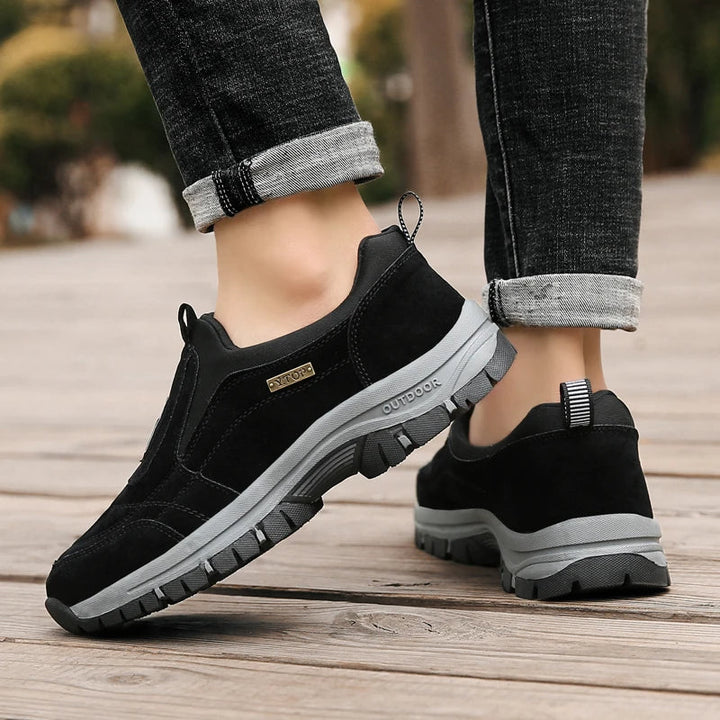 Men’s Hiking Shoes – Slip-On Comfort Fit – Grip Sole – Low Top – Orthotic Support