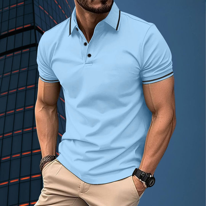 Men’s Polo Shirt - Slim Fit - Soft Knit - Ribbed Collar - Short Sleeve Casual Wear