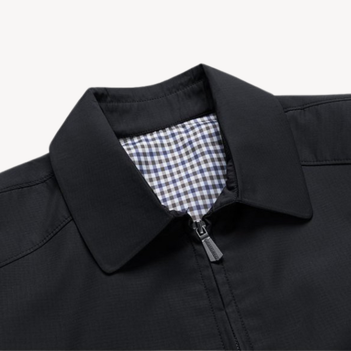 Men’s Lightweight Jacket – Tailored Fit – Zipper Front – Shirt Collar