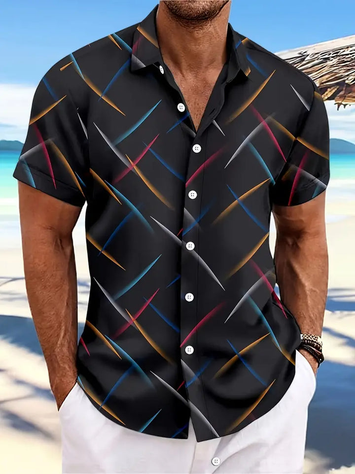 Men’s Short-Sleeve Button-Up Shirt - Relaxed Fit - Lightweight Breathable Casual Wear