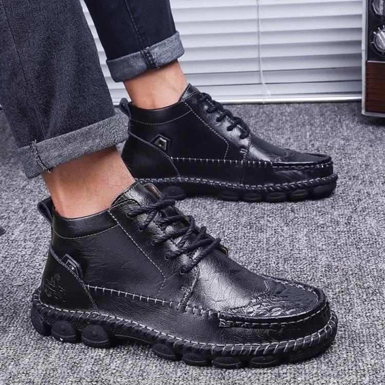 Men’s Ankle Boots – Leather Upper – Structured Fit – Lace-Up – Durable Tread Sole