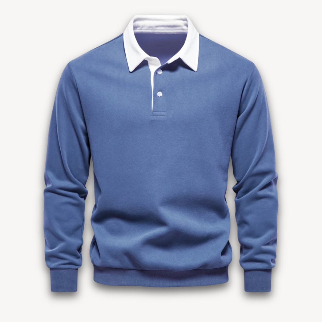 Men’s Polo Sweater – Regular Fit – Soft Knit – Long Sleeve Smart Casual Pullover