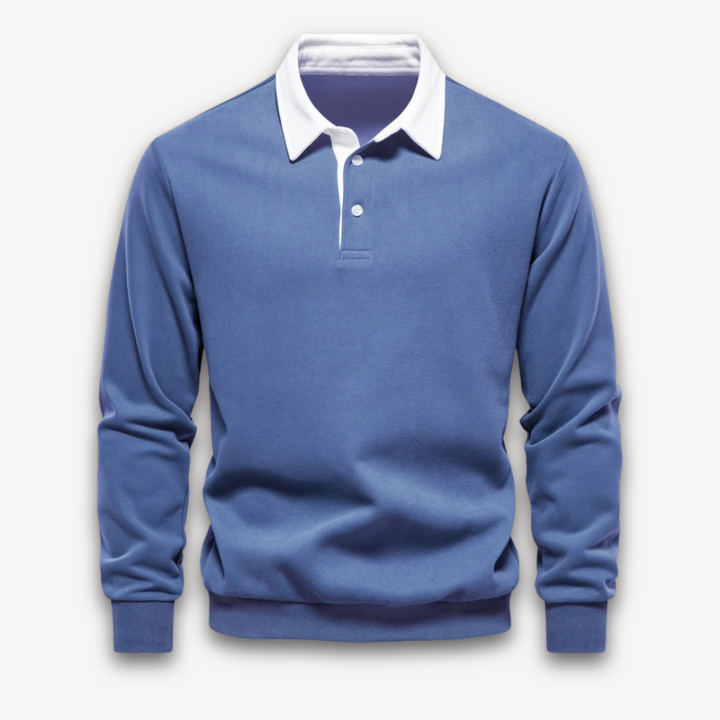 Men’s Polo Sweater – Regular Fit – Soft Knit – Long Sleeve Smart Casual Pullover