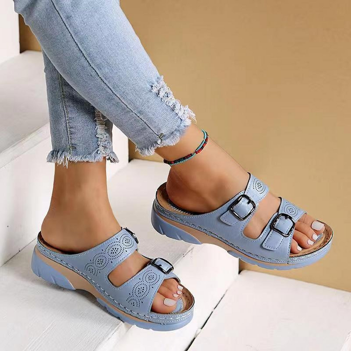 Women’s Sandals – Ergonomic Fit – Adjustable Buckle – Breathable Slip-On Comfort