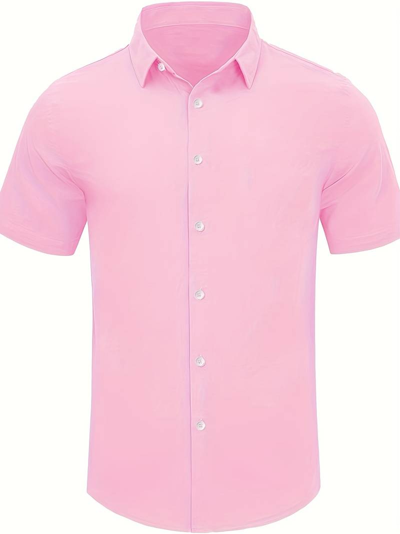 Men’s Short-Sleeve Button-Up Shirt - Relaxed Fit - Breathable Casual Wear
