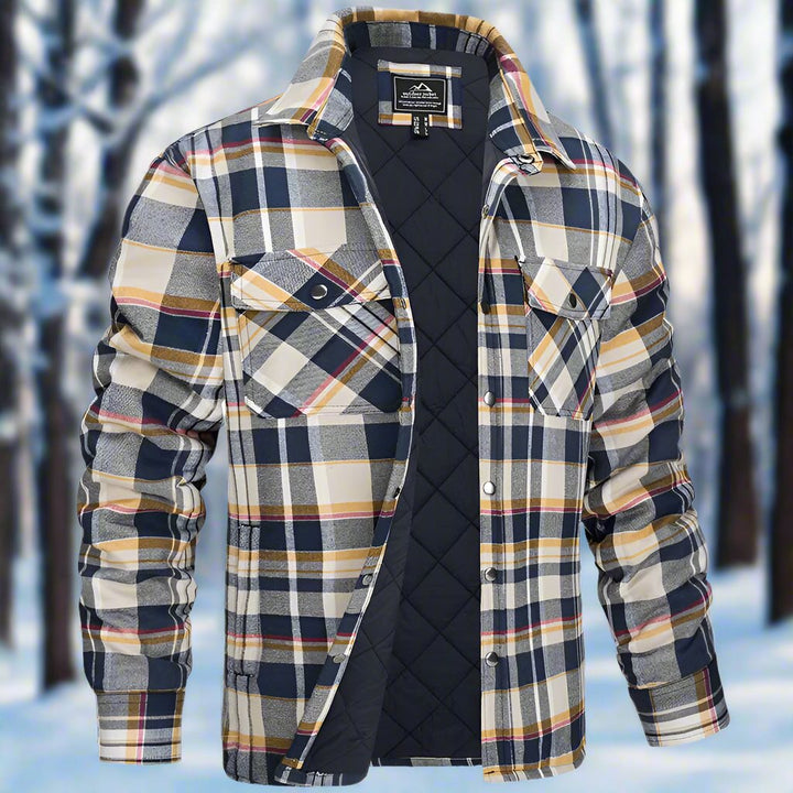 Men’s Shirt Jacket – Relaxed Fit – Quilted Flannel – Snap Front – Chest Pockets